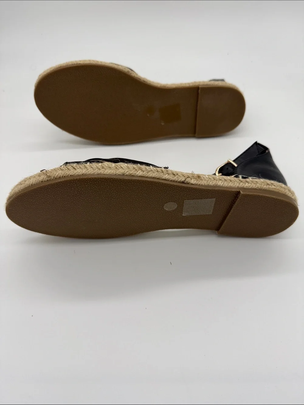 Journee Collection Black Cork Espadrille Ankle-Strap Sandals